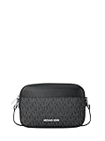 Michael Kors Jet Set Small Signature Logo Camera Crossbody Bag Black Silver