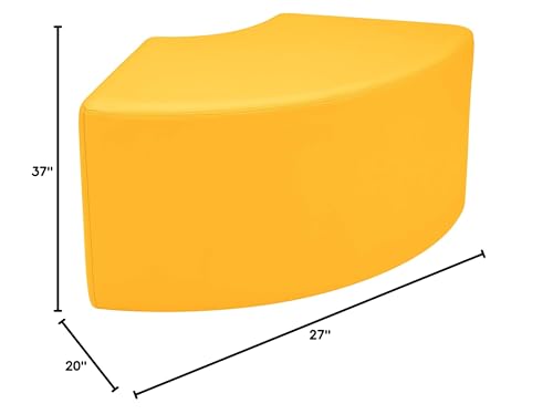 Image of Sprogs 18 inch H Structured Quarter Round Stool -Flexible Modular Collaborative Soft Seating for Office, Home, Lounge and School Classrooms with Durable Frame & Set of 2 inch Legs Add-on - Yellow