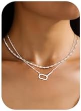 ORAZIO Layered Gold Necklaces for Women Non Tarnish, Dainty 14K Gold Plated Cubic Zircon Necklace Stack Layering Chain Necklace Stackable Cute CZ Pendant Choker Necklace for Women