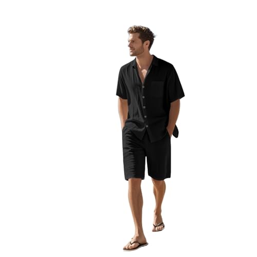 Chemise homme lin respirant et anti-transpiration à boutons chic