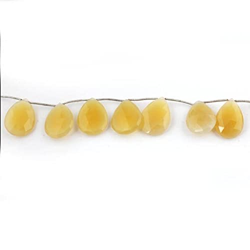 Perles Calcédoine Jaune en forme de poire briolettes facettées de 26mm pour loisirs créatifs