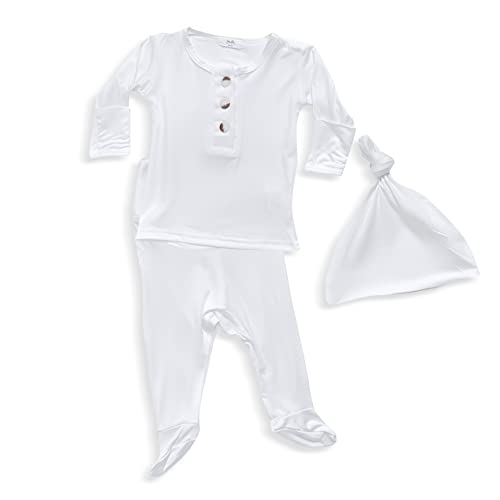 Image of Coming Home Outfit and Hat Set for newborn boy and newborn girl, soft and stretchy gender neutral baby clothes, layette