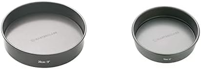 MasterClass KCMCHB12 20cm Loose Based Sandwich Tin with PFOA Free Non Stick, 8 Inch Round Cake Pan, Grey & Non-Stick Round Sandwich Tin with Loose Base, Carbon, Grey, 15 cm (6 inches)