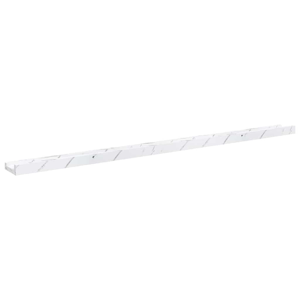 Juego de 4 estanterías de pared con aspecto de mármol blanco, estantes flotantes de madera, estantes decorativos de pared para salón, pasillo y oficina, 115 x 9 x 3 cm