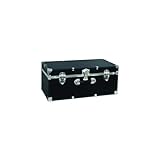 HomeStock Contemporary Chic College Dorm and Camp Storage Footlocker, Black, 30-Inch, Engineered Wooden Construction, Nickel Plated Hardware, Lockable