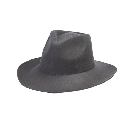Fedora chapeaux pour homme en laine vintage noir gris | Large bord boater automne