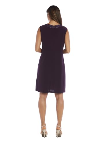 Image of R&M Richards Women's 2-Piece Jacket Dress Set | Knee Length Sheath W / 3 /4 Sleeve Jacket | Mother of the Bride Cocktail Party