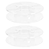 ABOOFAN 2個プリンターフィラメント用スプールホルダー 小型プラスチック製 コード収納リール ケーブル管理オーガナイザー ワークショップ向けポータブルフィラメント保管