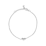 Silverly Pulsera de Cadena Tipo Cable de Plata de Ley 925 con Dije de Corazón Inflado | Joyas Delicadas Ajustables para Mujer | Pulseras Minimalistas para Hija | Cadenas de Plata Maciza