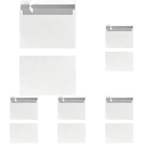 Herlitz Briefumschlag C6, weiß, haftklebend ohne Fenster, 100 Stück mit Innendruck, eingeschweißt in Folienpackung, 100 Stück (Packung mit 5)