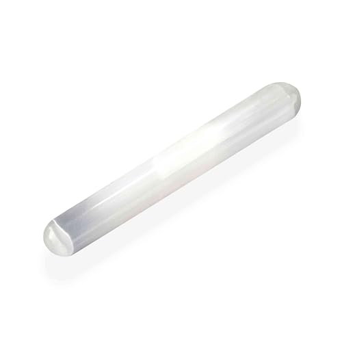 NKlaus Selenita Masajeador de 15 cm – Varilla de piedra curativa hecha a mano para reflexología, Reiki y curación de chakras, pulido suave para energía y relajación