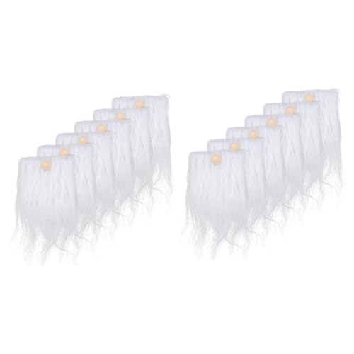 PRETYZOOM 2 Jogos Barba de anão de Natal GNOME Crafts enchimento para artesanato barba de pele sintética branca barbas de Natal imitação esponja bigode falso pré madeira