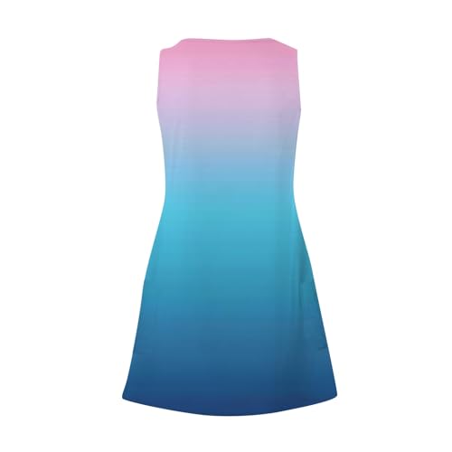 Image of Summer Dresses for Women 2026 Casual V Neck Sleeveless Sundresses Boho Beach Tank Dresses with Pockets