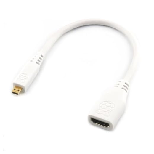 Adattatore ufficiale Raspberry Pi Micro HDMI a HDMI-A (F) (bianco)
