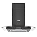 COMFEE' Canopy Cooker Hood 60cm 60V17-60 with LED Light & Glass Chimney Hoods, 600mm Kitchen Extractor Fan Kitchen- Black
