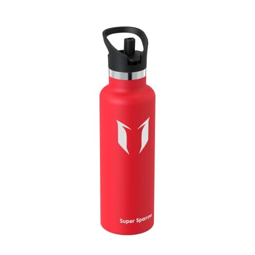 Super Sparrow Botella Agua Acero Inoxidable 18/10 - Botella Termica Ultraligera con Tapa de Paja - 500ml - Termo Sin BPA, Botella Agua Niños, para Deporte, Viaje, Escuela, Exterior, Oficina, Hogar
