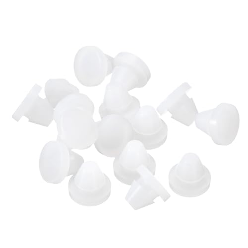 Image of uxcell 36 Pcs Silicone Plugs, Rubber Round Snap in Locking Hole Plugs for 7-8mm Hole, Hole Stoppers Waterproof Hole Plug for Metal Tube, Furniture End Caps Inserts, Clear