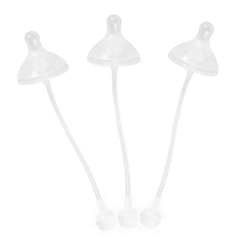 Toddmomy 3 Tetinas De Silicona Con Pajita Boon Para Biberones Con Peso Similar A La Pajita Para Vasos Tapas De Pajita Tetinas De Silicona Transparentes