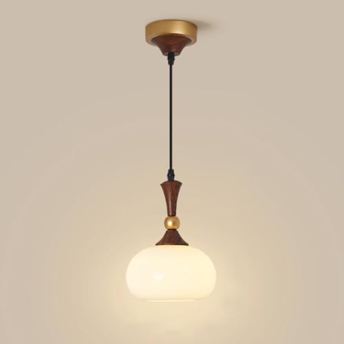 Luminaire suspendu en bois massif japonais, lustre rétro pour restaurant