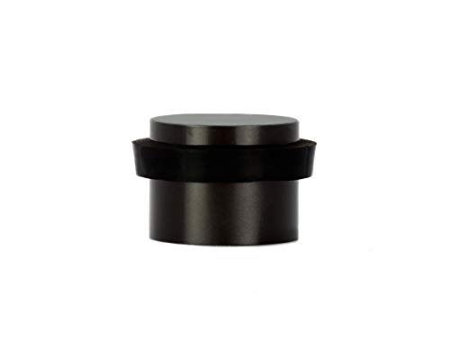 Klebe-Türstopper | Ø24x20mm | Schwarzer Gummi aus Natursilikon | Edelstahl AISI 304 Finish Matt | Sehr gute Haftung | 100% zweckmäßig | Mod. I-163NG | EVI Herrajes