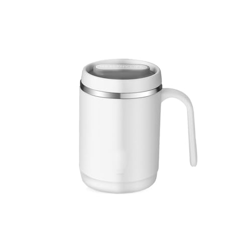Taza de viaje de acero inoxidable aislada con tapa y asa, taza de café a prueba de fugas, duradera, reutilizable, para bebidas frías y calientes en casa u oficina