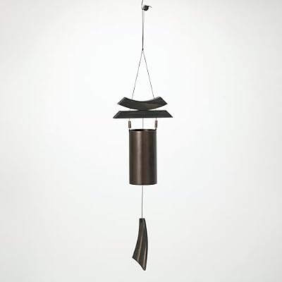 Woodstock Wind Chimes for Outside, Garden, Patio, Porch and Outdoor Decor (38") Antique Copper Dharma Bell Medium (DBMD)
