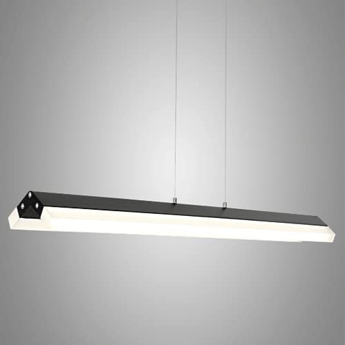 Lámpara colgante lineal LED moderna con placa acrílica para comedor u oficina