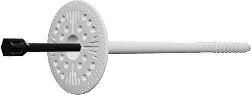 10mm x 100mm (Pack of 100) Plastic Insulation Fixing Hammer Driven Fastener with Plastic Pin for Concrete and Masonry 57.13