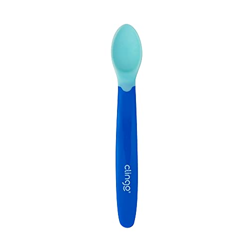 Colher De Silicone Ergonomica, Clingo, Azul