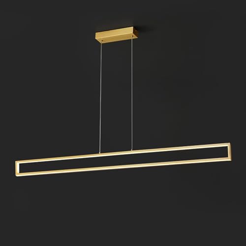 Lustre en bronze style rectangle suspendu minimalisme postmoderne lumière bar