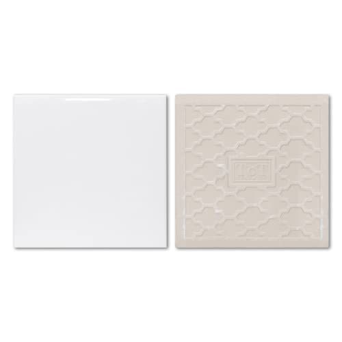 Sumex Sublimationsrohlinge Keramikfliesen zum Basteln, 6 Stück, glänzende weiße Keramikfliesen für Hitzepresse (15 x 15 cm)