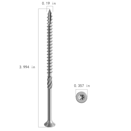 Image of Wensilon #10 * 4 inch 304 Stainless Steel Deck Screws, (115pcs) 2 lbs.Exterior Wood Screws, Rust Resistant epoxy Coated, Bronze, T25 Star Bit