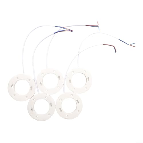 Sawhamale Gx53 Lamp Holder Set of 5 with 25 cm Fly Leads, PC Base Fittings for Standard Gx53 Light Bulbs, Compatible with Cabinet, Showcase, Ceiling and Wall Lighting