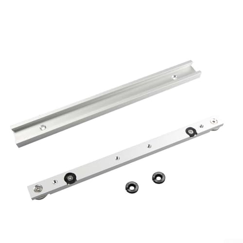 Barra deslizante en T de aleación de aluminio y barra de inglete para sierra de mesa, riel de ranura en T de 300 mm/400 mm/500 mm con calibre de inglete de 300 mm/450 mm, compatible (barra de inglete