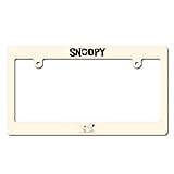 ナンバーフレーム スヌーピー ナンバープレート 前後2枚セット ILIUEND カー用品 カータグフレーム 車のナンバープレート ナンバーフレームセット PC素材 普通車 軽自動車適用 日本车汎用 カーアクセサリー 錆びにくい 掛けやすい 装飾ボーダー 33.8cm×19.6cm