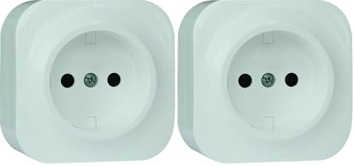 Arnould - Prise de courant sans terre saillie Profil Eco - Blanc (Lot de 2)