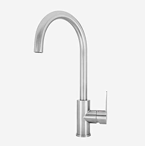 Mizzo K10070 Grifo de Cocina - Canilla de Fregadero Acero Inoxidable Cepillado - Giratorio de 360 grados - Caño Pivotante - 5 años de garantía griferías - satisfecho o reembolsado Cover