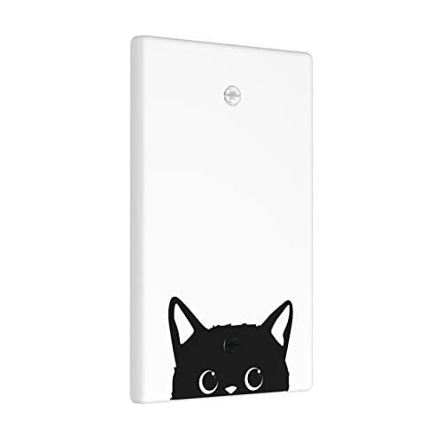 Cute Cat Light Switch Plate Cover Single Blank Decorative Wall Plates Plastic Electrical Switchplate Faceplate For Bathrooms Kitchen Bedroom Home Decor 4.5" X 2.76" #TOP1