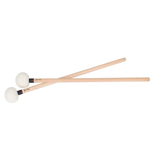 Set de 2 baquetas de fieltro con mango de madera para batería miniatura 1