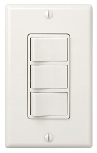 Broan-NuTone 77DV Three-Switch with Four Function Wall Control, 20 Amp, Ivory