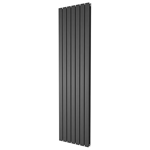 Pinta Vertical Radiator Flat Panel Double Column Bathroom Kitchen Living Room Radiator Anthracite Grey - 1800 x 475mmm Cover