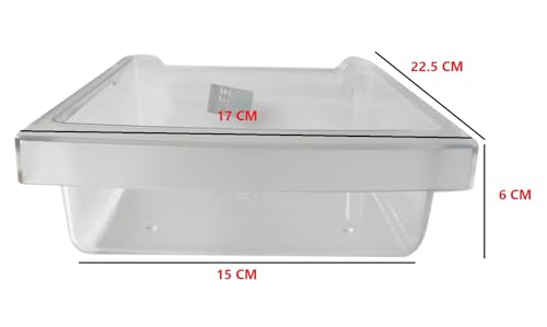 Image of Part Code MKK624225 Genuine Ice Cube Tray Box Compatible with LG Double Door Refrigerator Ice Collector Box, Match Code & Buy Fridge Door Shelf (17x22.5 CM)