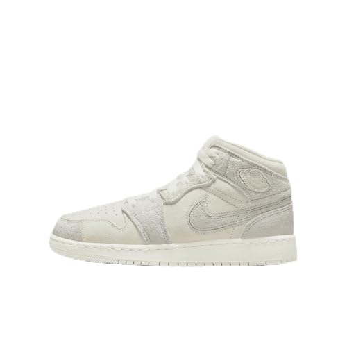 Air Jordan 1 Mid SE Craft Big Kids' Shoes (FN7449-100, Pale Ivory/Legend Light Brown/Sail) Size 7