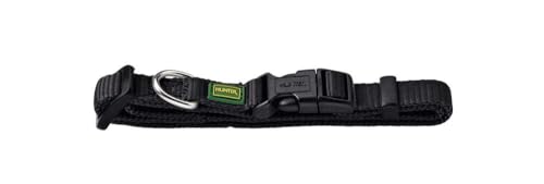 HUNTER VARIO BASIC Hundehalsung, Hundehalsband, robust, geschmeidig, Klickverschluss, M/1,5, schwarz