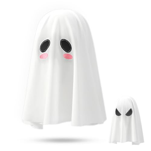 OULIGET Ghost Costume for Women Double Sided Ghost Hood Halloween Veil Head Cover with Mesh Eyes for Cosplay Role Play Party