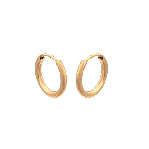 Damen Ohrringe 585 14k Gold Gelbgold Creolen Hoops 12x12mm Cover