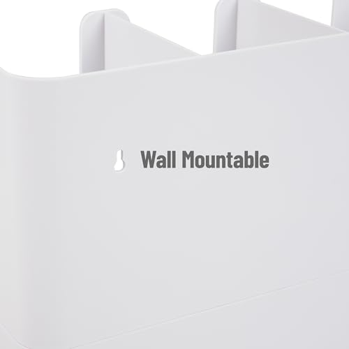 (White) - Mind Reader 'Flume' 6 Compartment Condiment & Cups Organiser, White