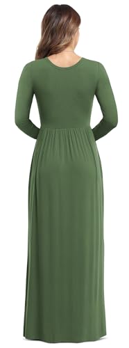 Image of VIISHOW Women's Long Sleeve Loose Plain Maxi Dresses Casual Long Dresses with Pockets