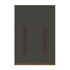 Gramercy 2-Sectional Wood Wardrobe Armoire Closet in Gray