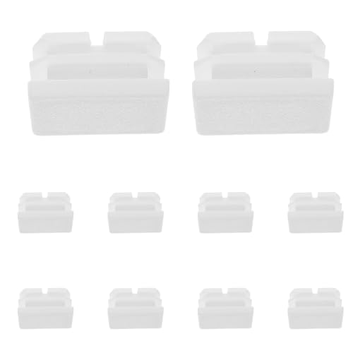 TEHAUX 24 Piezas Tapones Cuadrados Diseño Liso de Plástico Blanco para Tubos y Postes, Protegen Superficies y Material Plástico Resistente para Muebles de Oficina